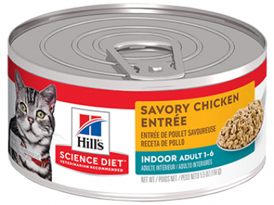 Hill's Science Diet  - Feline Adult Indoor Chicken Lata 5.5OZ Indoor Chicken